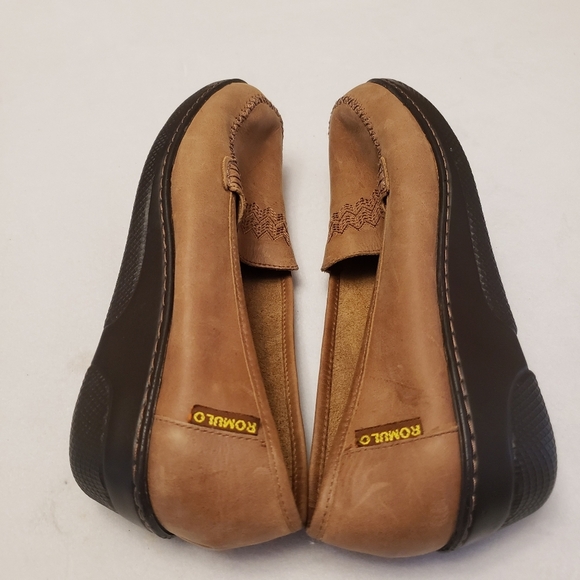 ROMULO Tan Leather Slip On Loafers - Picture 5 of 11